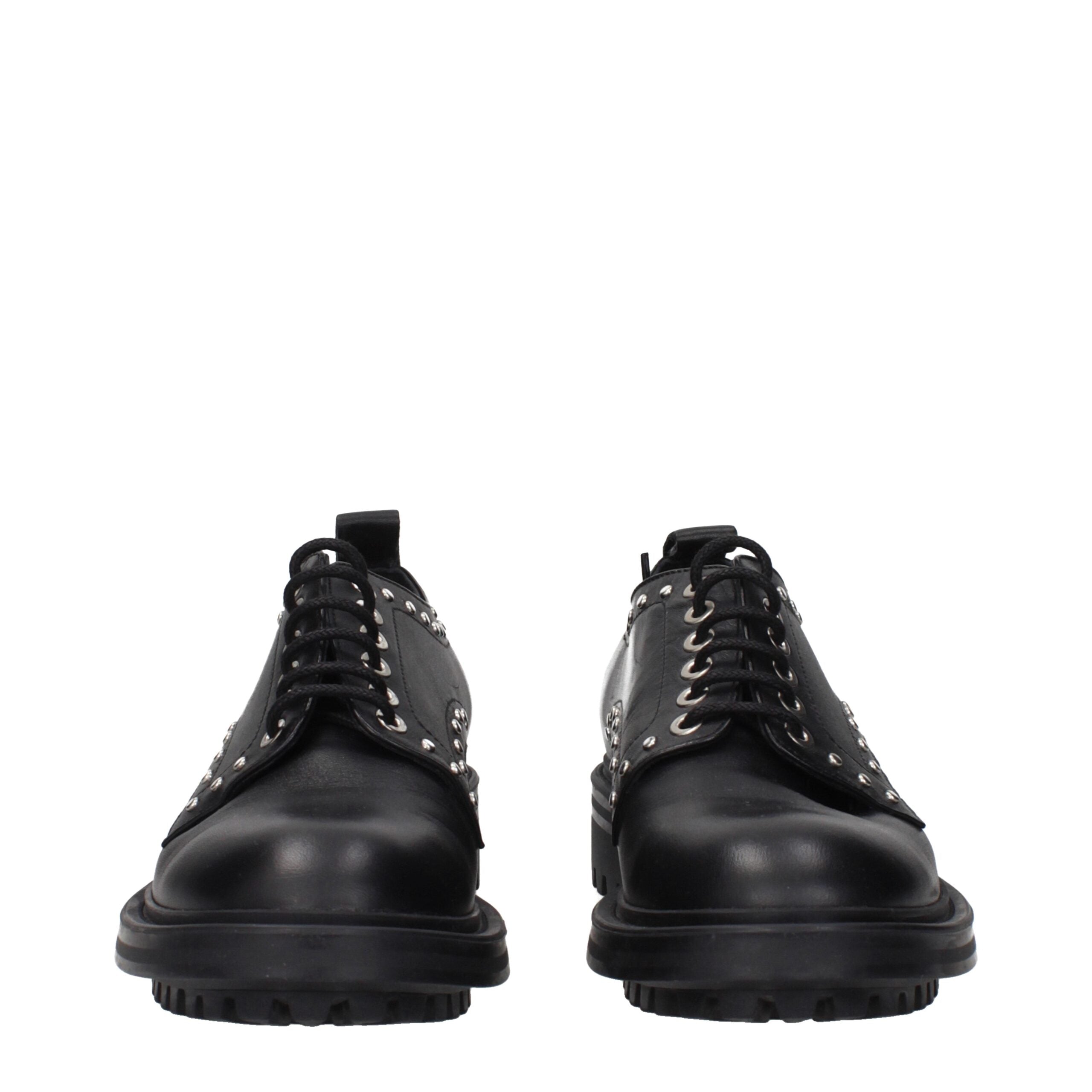 Max Mara Black Leather Oxfords And Derbies