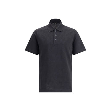 Fendi Black Cotton Polo Shirt
