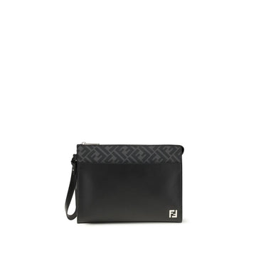 Fendi Black Leather Clutch Bag