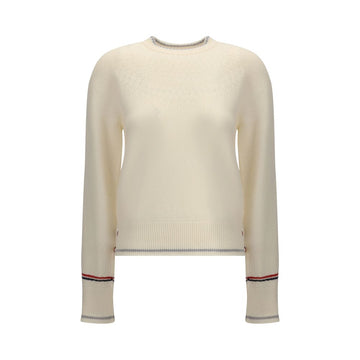 Thom Browne White Fleece Wool Sweatshirt