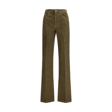 Saint Laurent Green Cotton Casual Pants