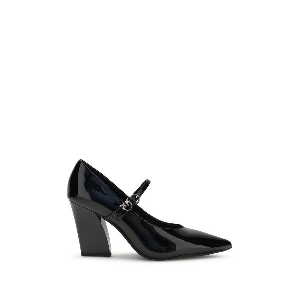 PINKO Black Calf Leather Bos Taurus Pumps