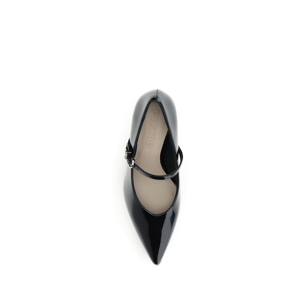 PINKO Black Calf Leather Bos Taurus Pumps
