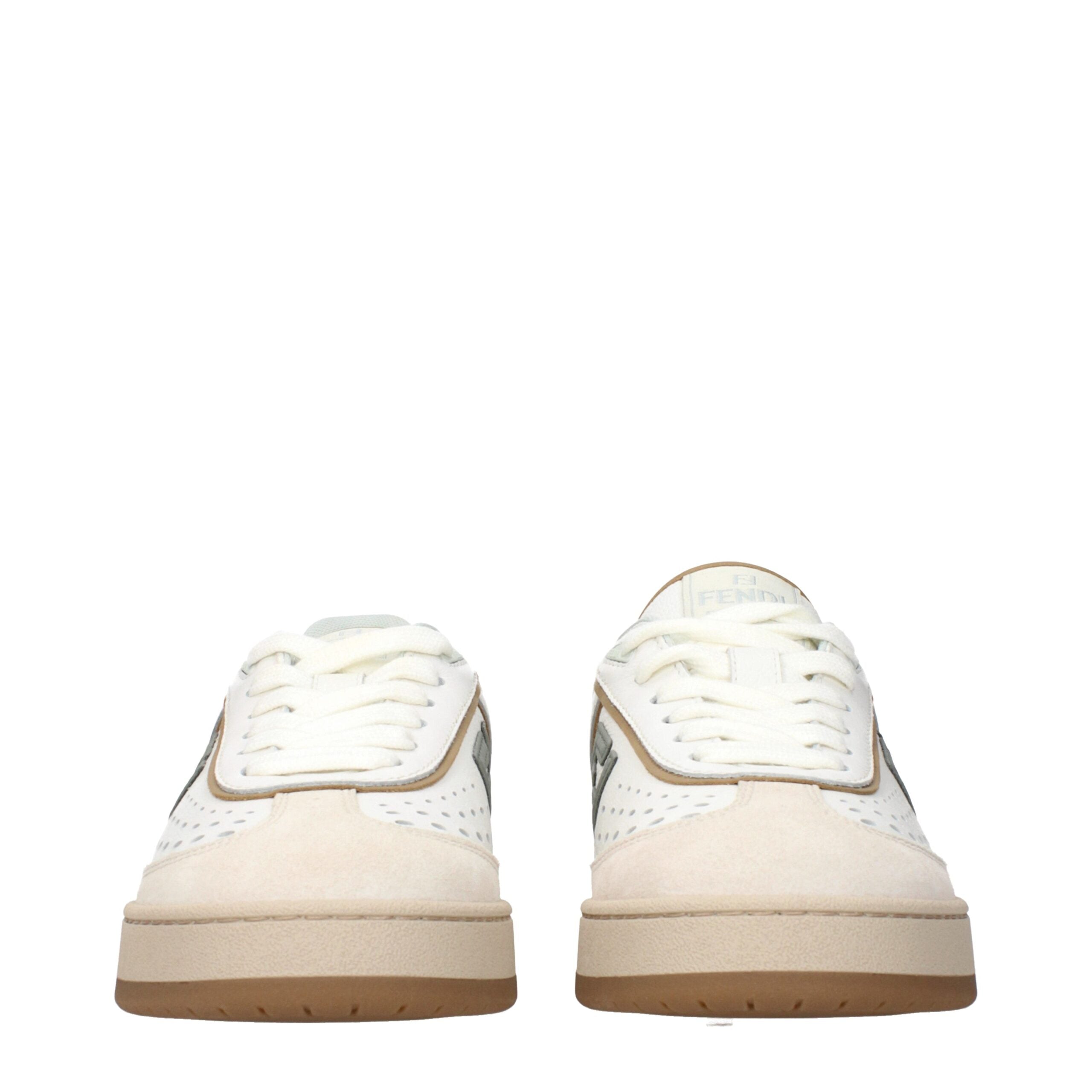 Fendi White Leather Low Top Sneakers
