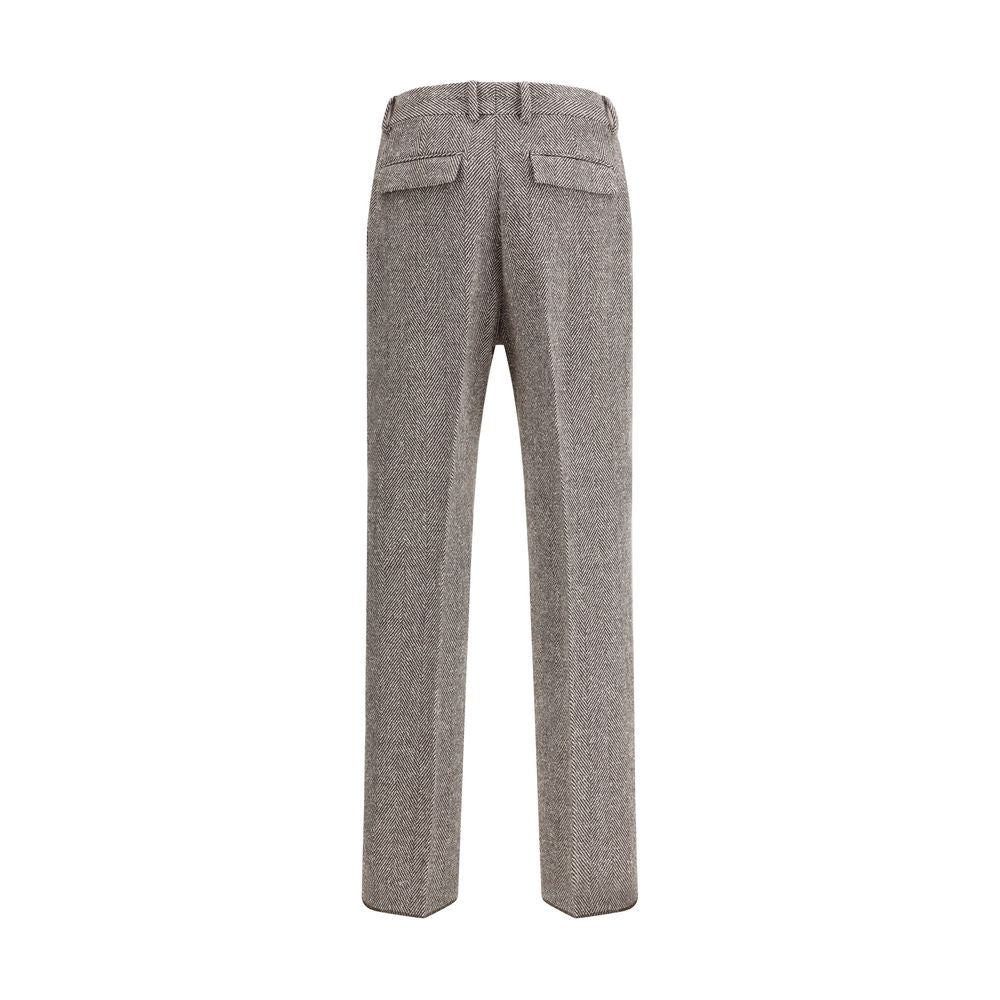 Ferragamo Gray Fleece Wool Casual Pants