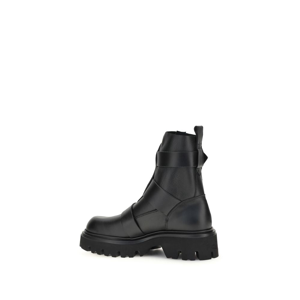 Vivienne Westwood Black Calf Leather Bos Taurus Ankle Boots