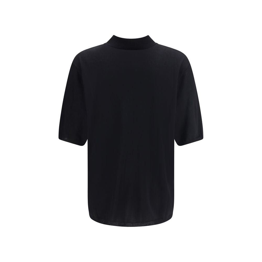 Saint Laurent Black Wool Polo Shirt