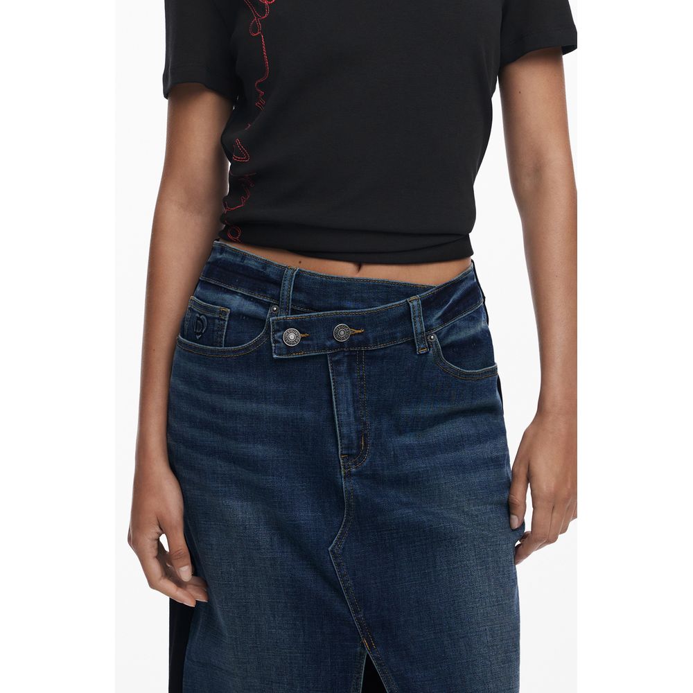 Desigual Blue Cotton Women Skirt