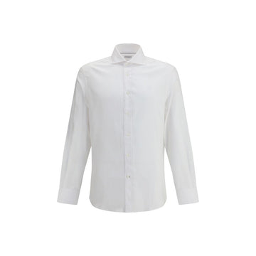 Brunello Cucinelli White Cotton Dress Shirt