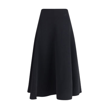 Jacquemus Black Cotton Midi Skirt