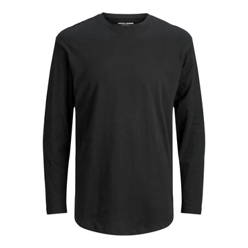 Jack Jones Black Cotton Long Sleeve T-Shirt