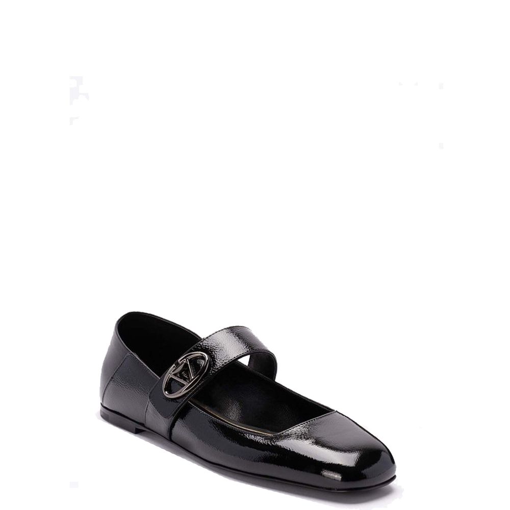 Valentino Garavani Leather Locker Ballerina Flats