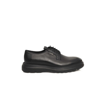Cerruti 1881 Black Calfskin Men Derby Shoe