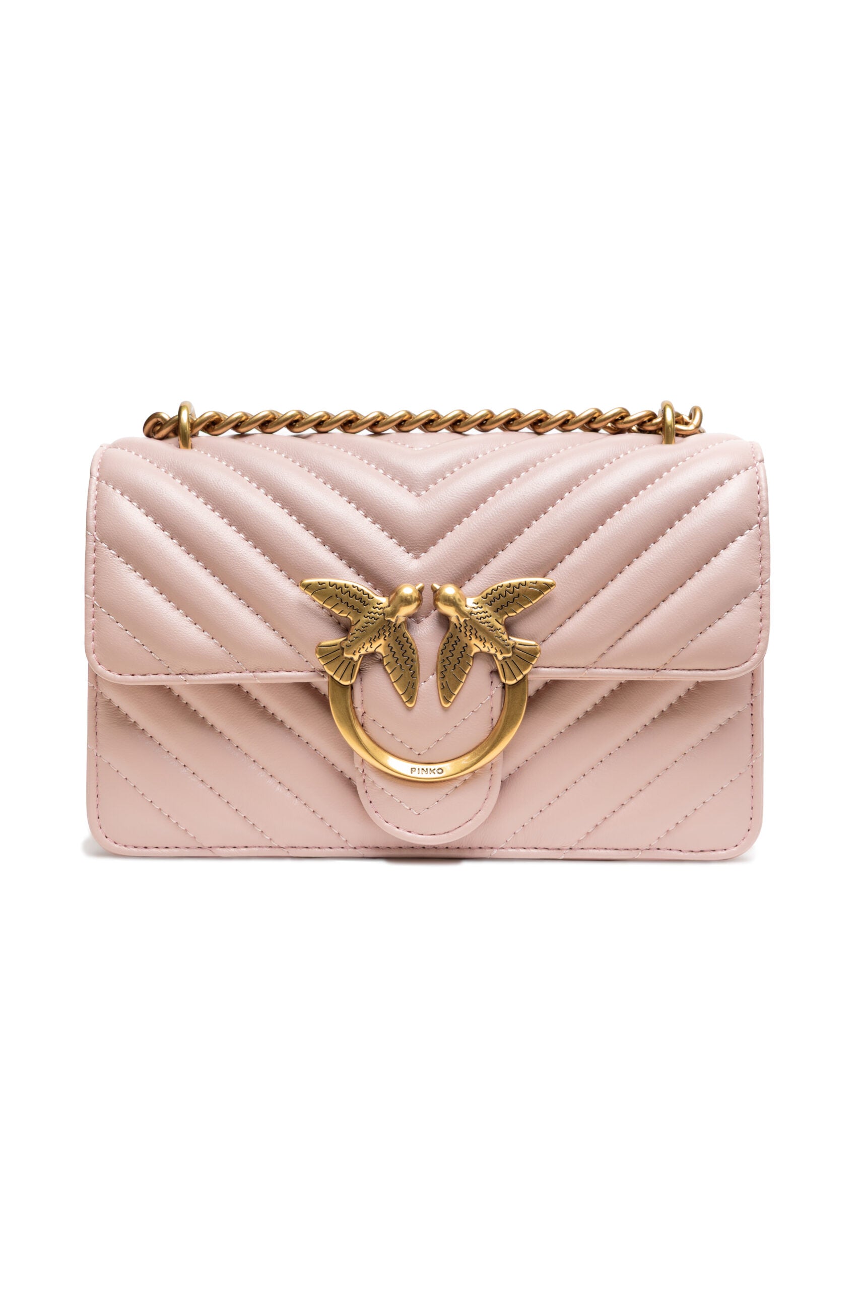 PINKO Powder Pink Love One Mini Shoulder Bag