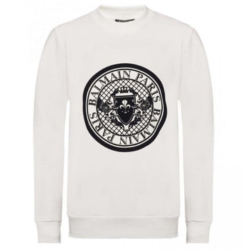Balmain White Cotton Sweatshirt