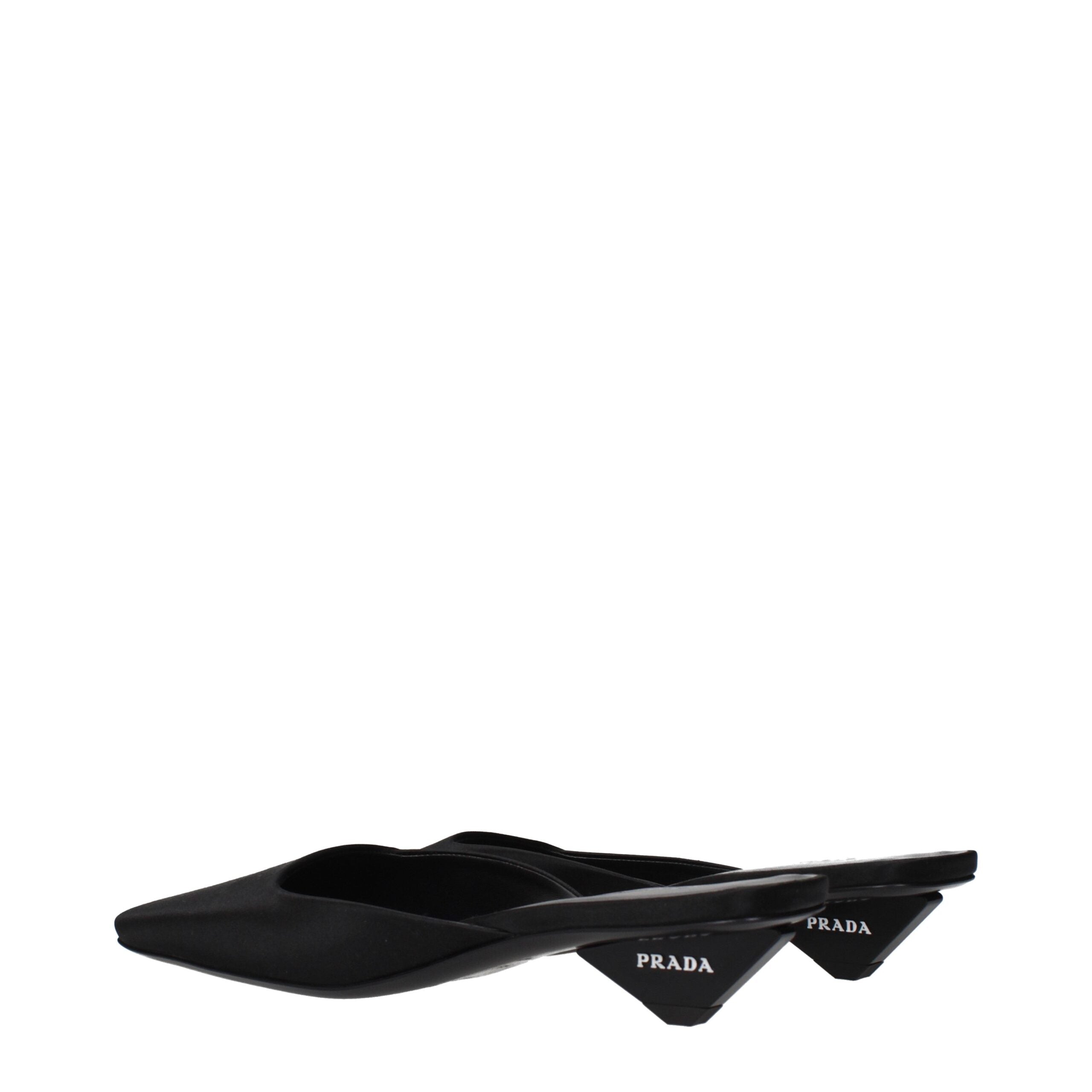 Prada Black Satin Flat Sandals