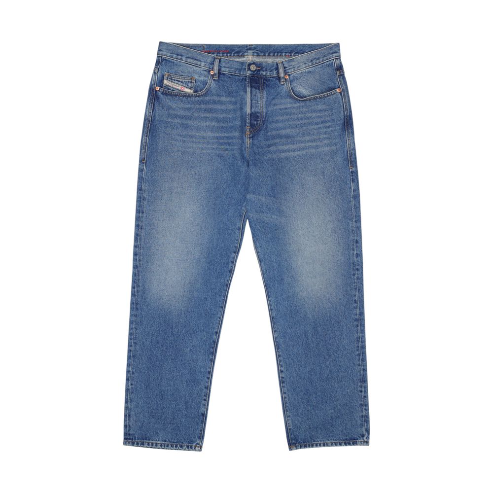 Diesel Blue Cotton Relaxed Fit Jeans