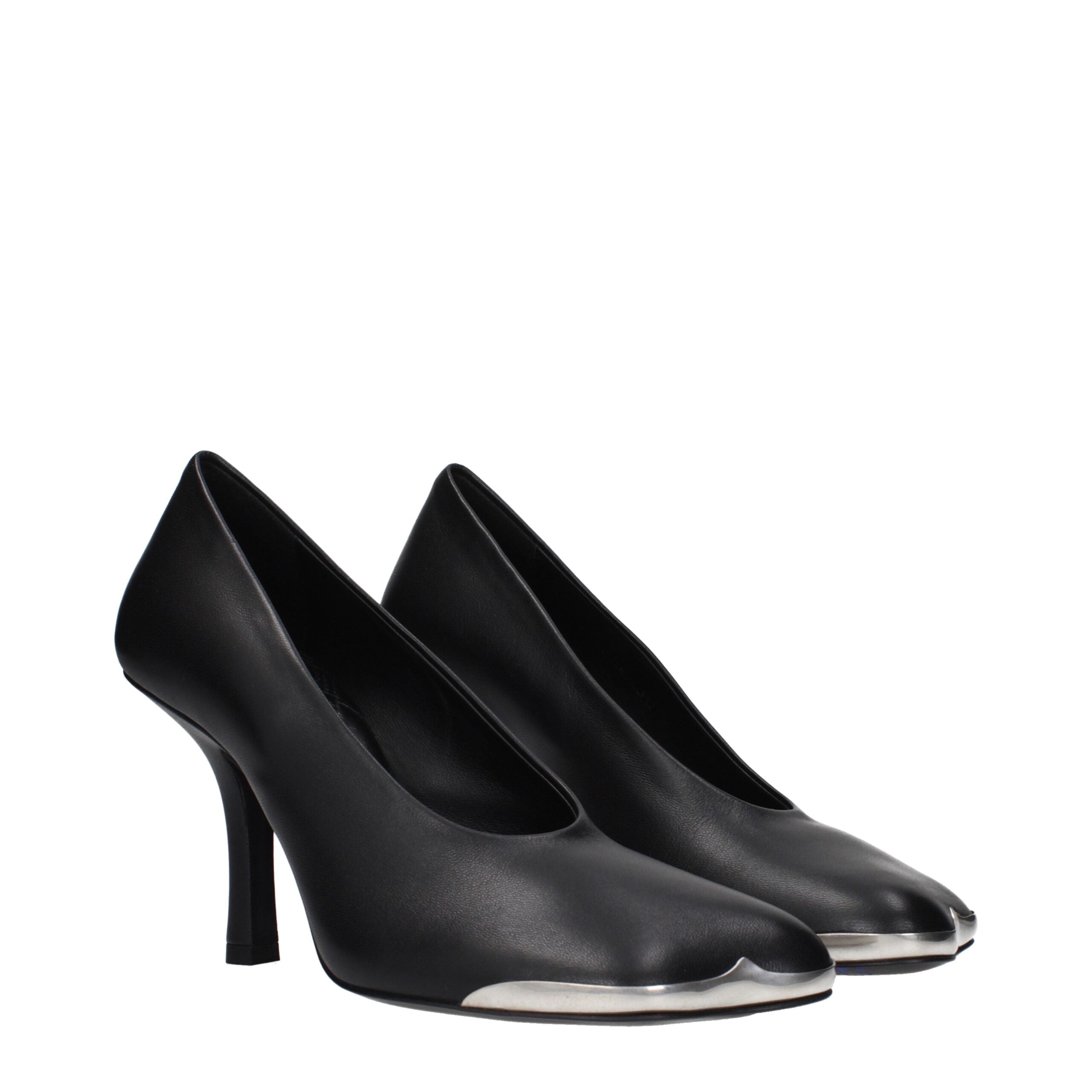 Burberry Black Leather High Heel Pumps