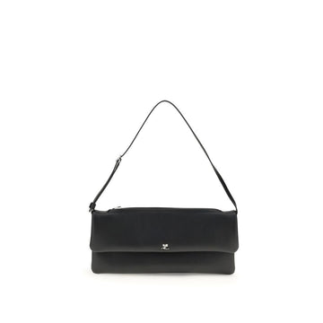 Courrèges Black Calf Leather Bos Taurus Shoulder Bag