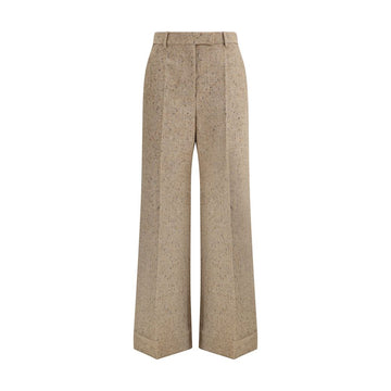 Valentino Beige Fleece Wool Casual Pants