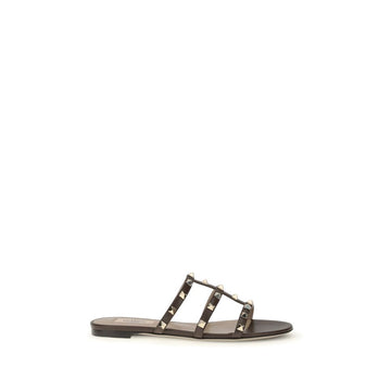 Valentino Garavani Brown Calf Leather Bos Taurus Sandals
