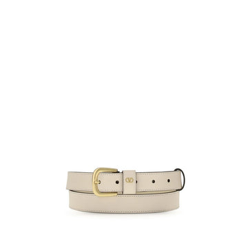 Valentino Garavani White Leather Regular Belt