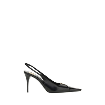 Saint Laurent Black Calf Leather Bos Taurus High Heel Pumps