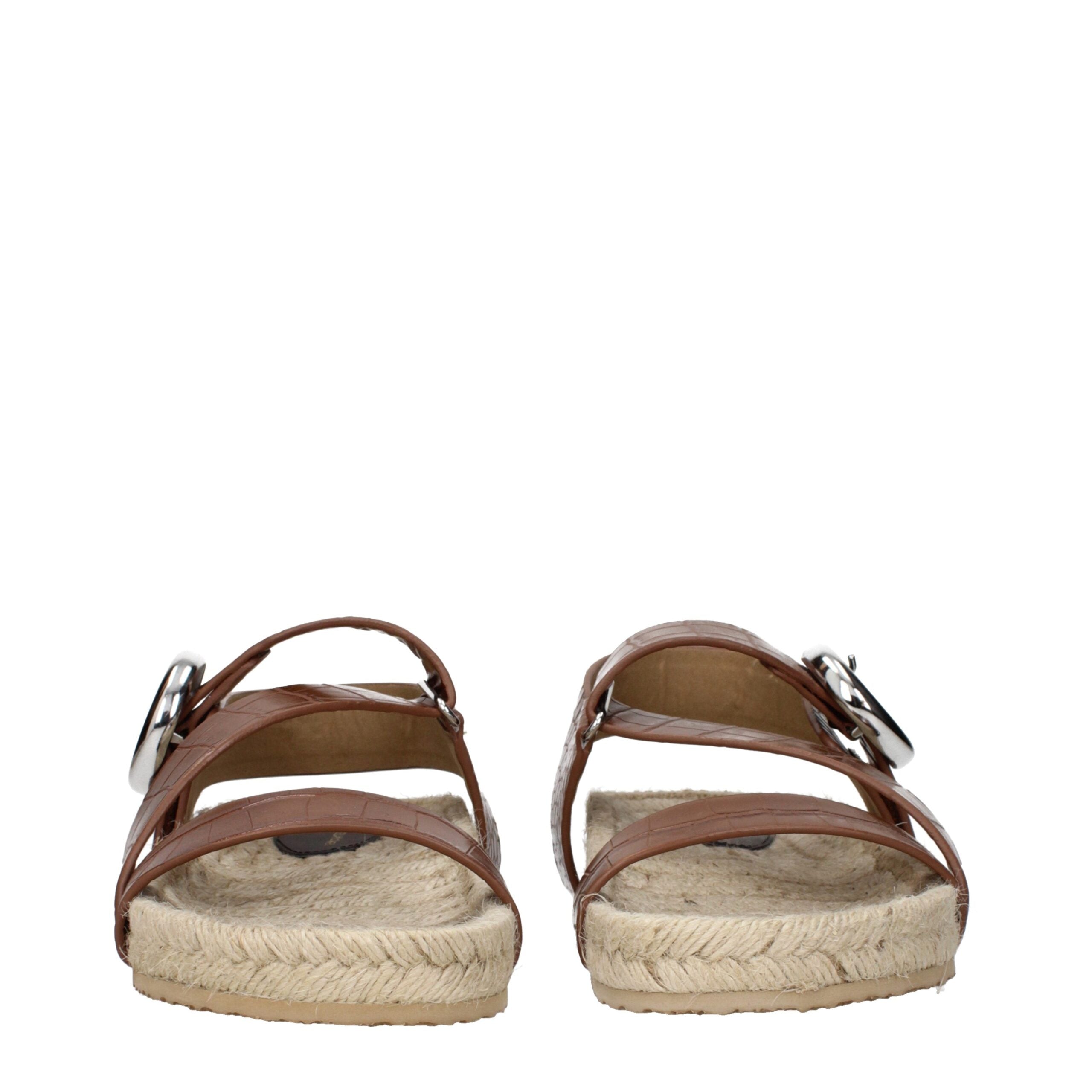 Stella McCartney Brown Leather Flat Sandals