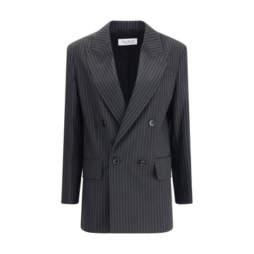 Max Mara Black Fleece Wool Blazer