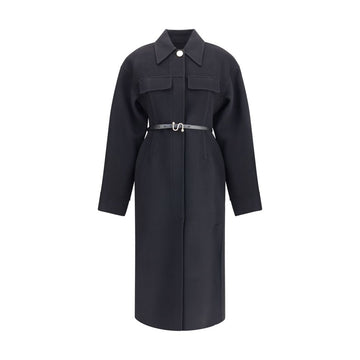 Max Mara Black Fleece Wool Coat