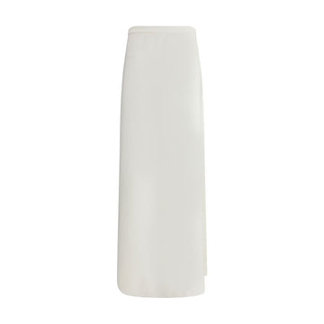 Max Mara White Viscose Long Skirt
