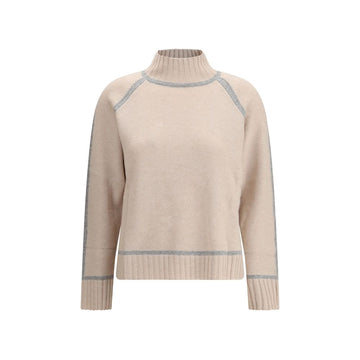 Max Mara Beige Wool Turtleneck
