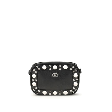 Valentino Garavani Black Leather Shoulder Bag