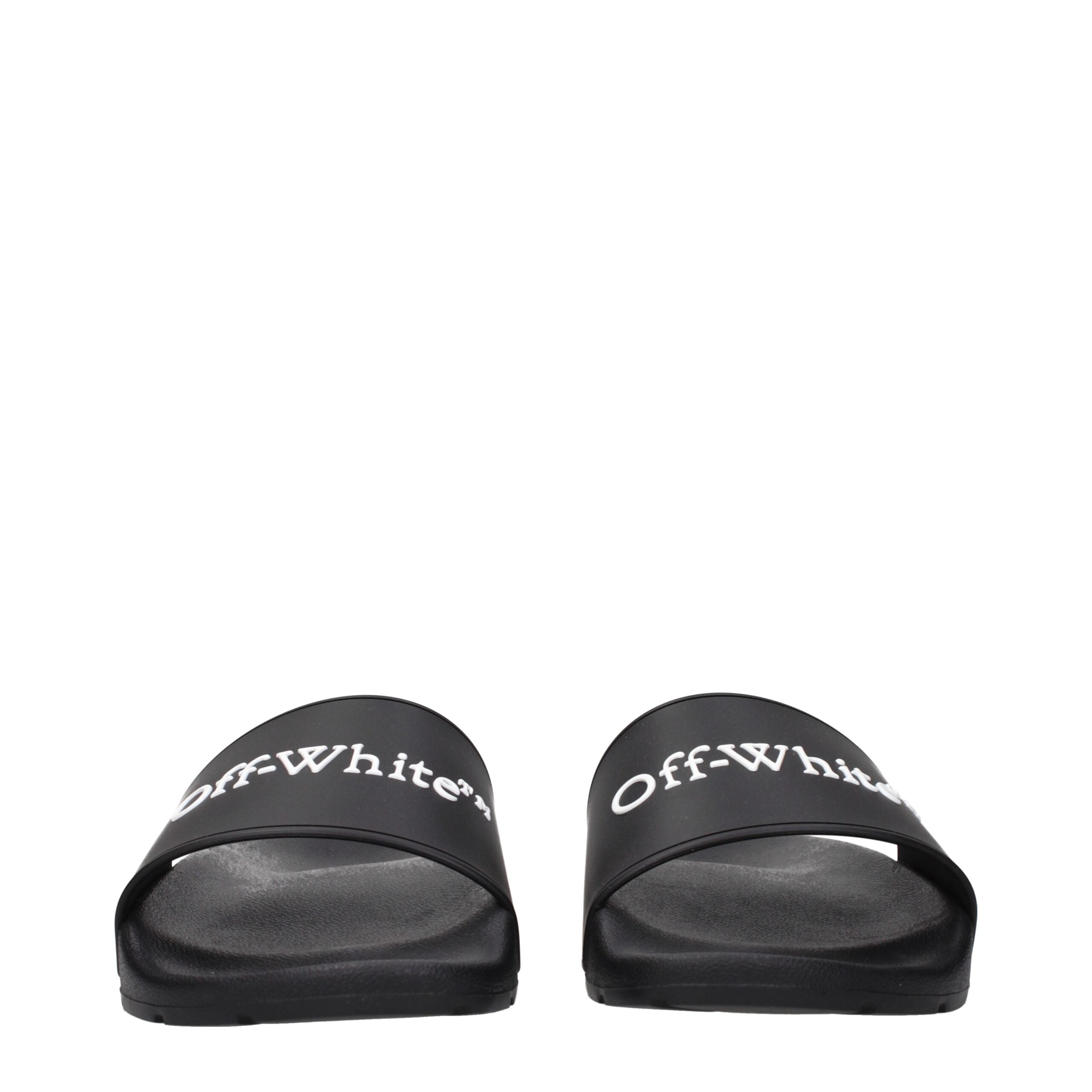 Off-White Black Cotton Slippers