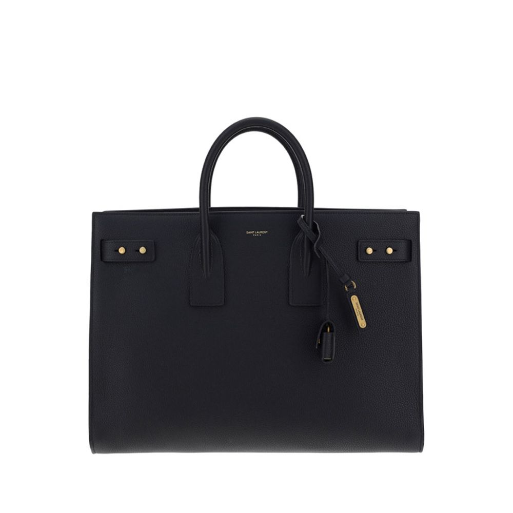 Saint Laurent Black Calf Leather Bos Taurus Handbag