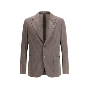 Lardini Brown Fleece Wool Blazer