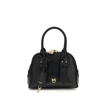 PINKO Black Calf Leather Bos Taurus Handbag