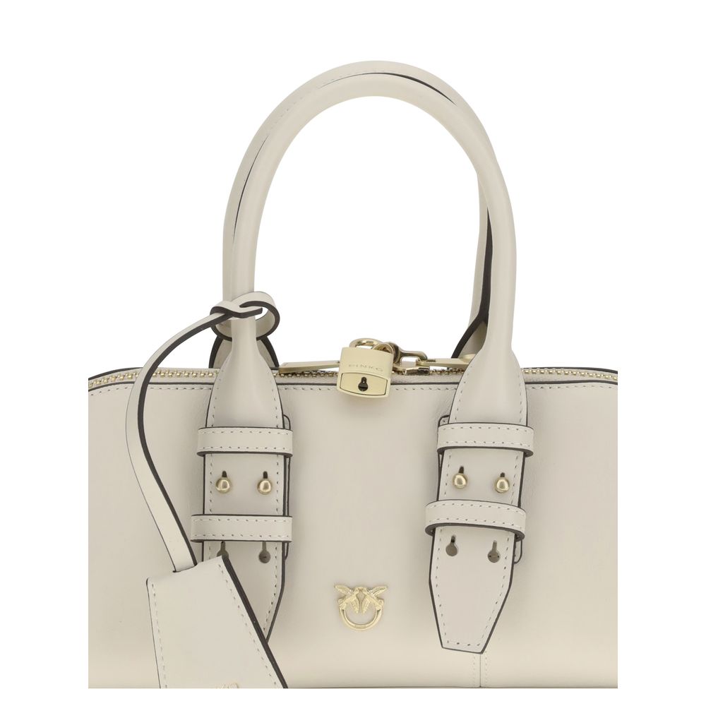 PINKO White Calf Leather Bos Taurus Handbag
