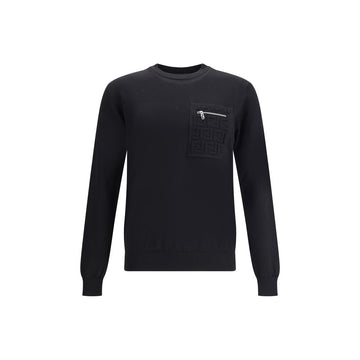 Fendi Black Fleece Wool Sweatshirt