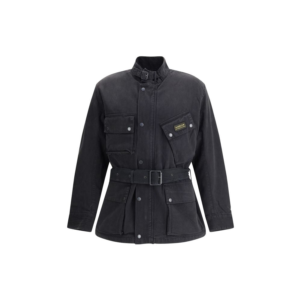 Barbour International Black Cotton Coat