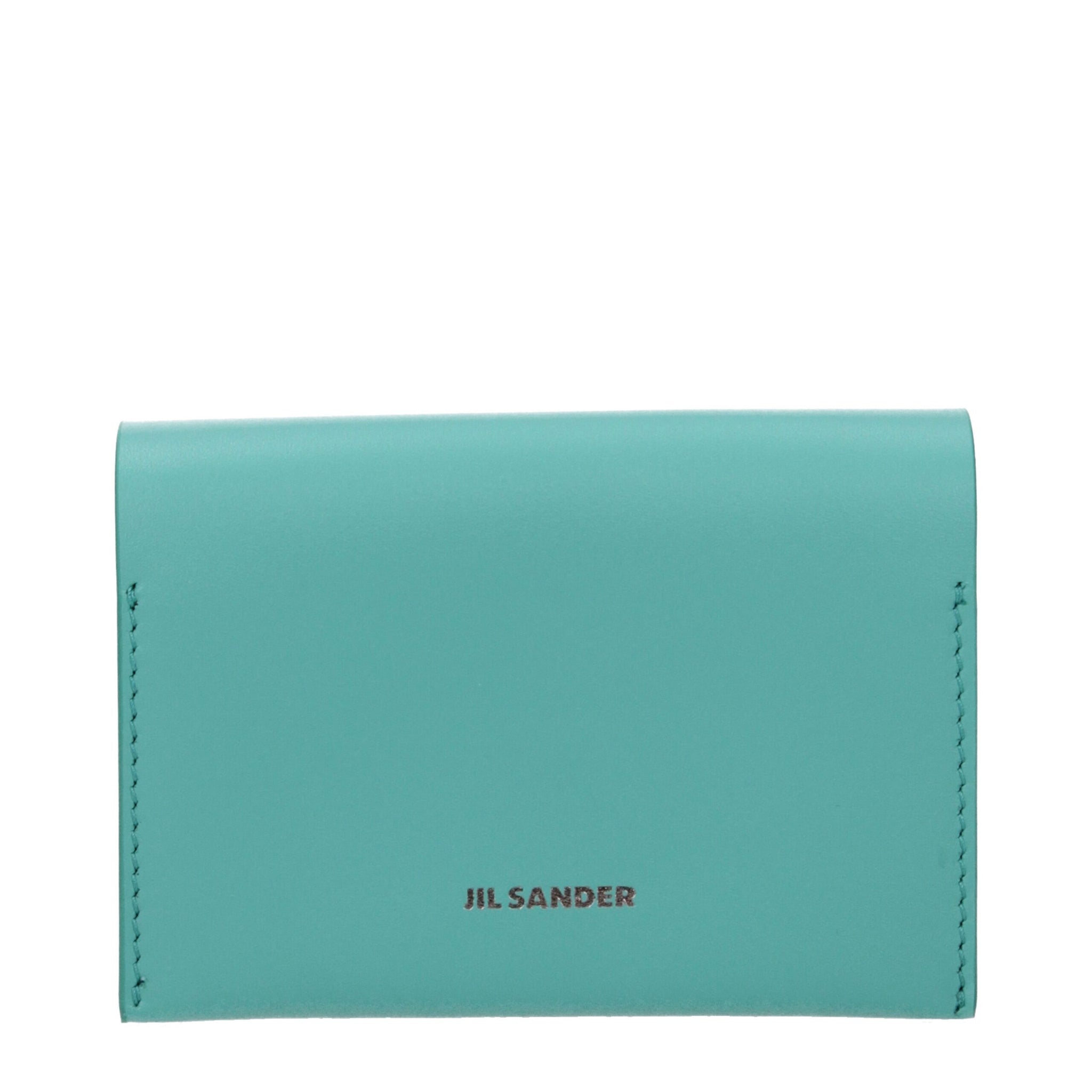 Jil Sander Green Leather Cardholder