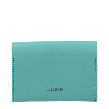Jil Sander Green Leather Cardholder