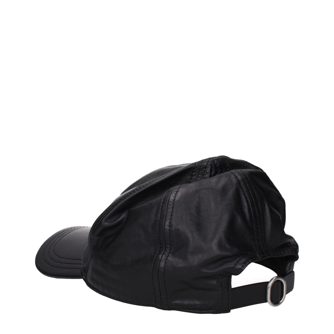 Jil Sander Black Leather Cap (Baseball Hat)
