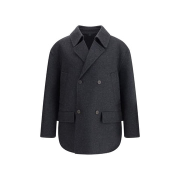 Fendi Gray Fleece Wool Coat