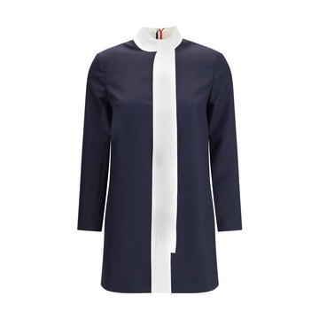 Thom Browne Blue Fleece Wool Casual Dress