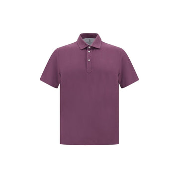 Brunello Cucinelli Purple Cotton Polo Shirt