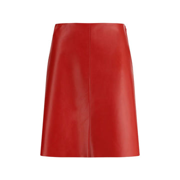 Miu Miu Red Lamb Leather Mini Skirt