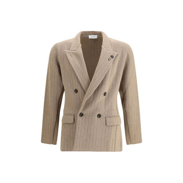 Lardini Brown Fleece Wool Jackets And Coat