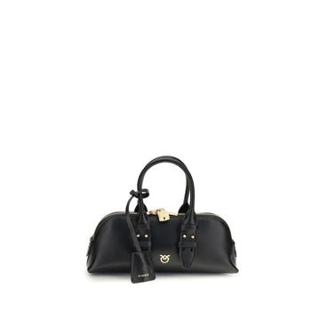 PINKO Black Calf Leather Bos Taurus Handbag