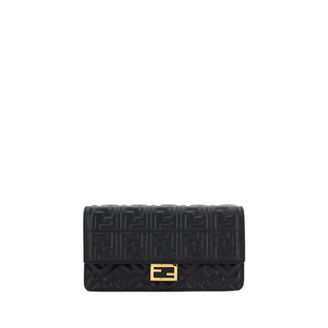 Fendi Black Calf Leather Bos Taurus Wallet